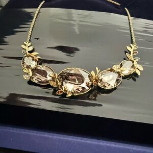 Swarovski Gold and Brown Crystal Necklace